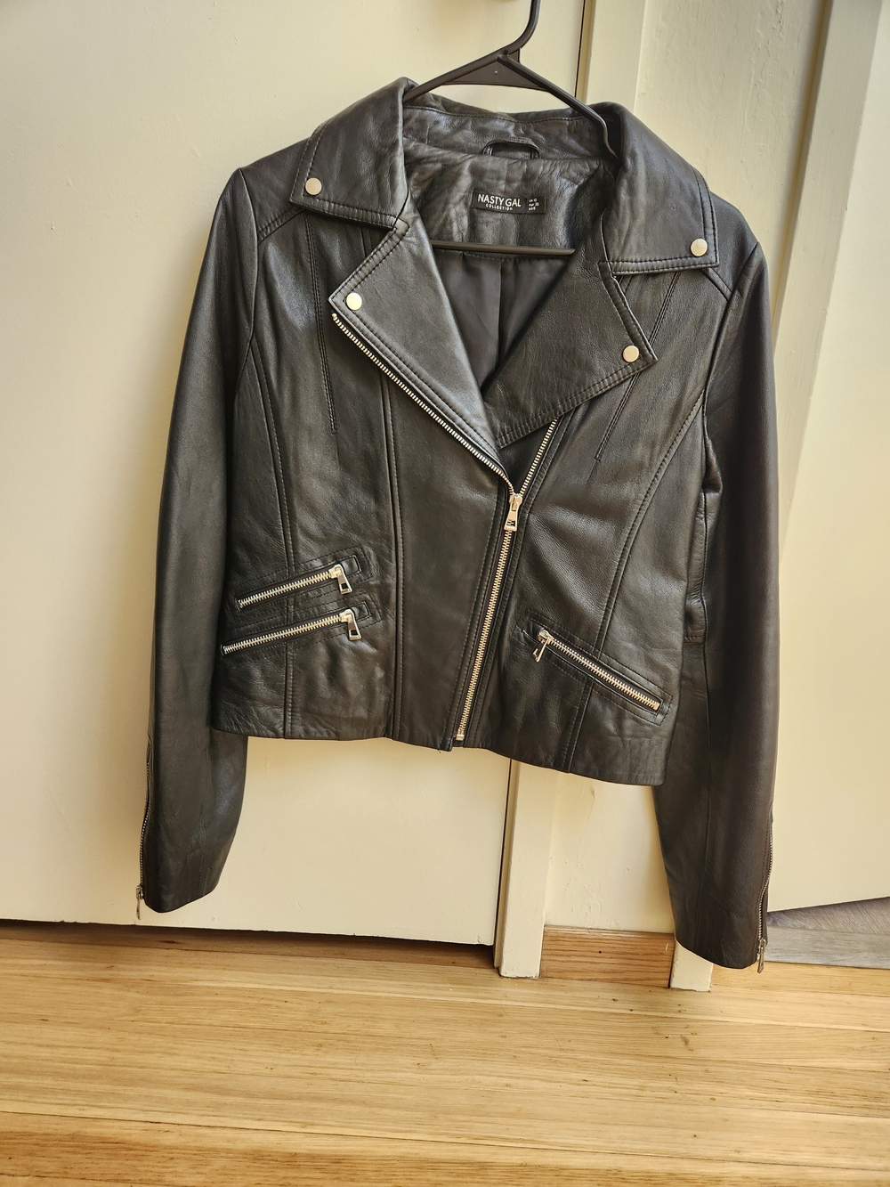 Nasty Gal Lamb Leather Moto Jacket